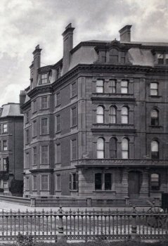 7 Arlington (ca 1880), detail from photograph taken from the Public Garden; courtesy of the Print Department, Boston Public Library