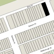 Irregular lot: 46' on Beacon, 46.14' on Back St., 150' East-West (6,910.5 sf)