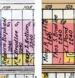 1928 (left) and 1938 (right) Bromley maps showing 107 Beacon with wooden ell in 1928 and brick rear addition in 1938.