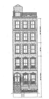 Architect's rendering of renovated front elevation of 196 Beacon (ca. 1999); courtesy of Payne Collins Design, Inc.