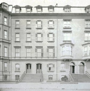 216-220 Beacon (ca. 1867), detail from photograph by Josiah Johnson Hawes, courtesy of the Boston Athenaeum