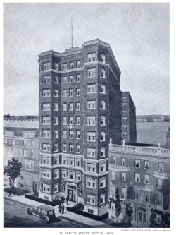 Drawing of 250 Beacon from soon after its completion; Achievements of New England Architects and Engineers (Lewis J. Hewitt, 1927)