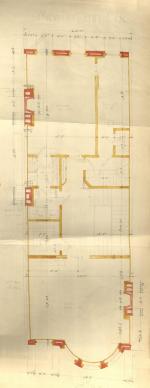 Second floor plan of 285 Beacon, bound with the final building inspection report, 15Jul1886 (v. 15, p. 52); courtesy of the Boston Public Library Arts Department