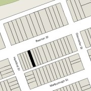 Irregular Lot 16.97’ on Beacon, 17.09’ on Alley 415, 112’ North-South (1,904 sf)