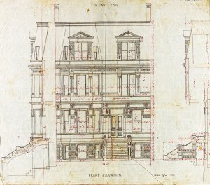 Front elevation of 120 Commonwealth drawn ca. 1873 by Emerson and Fehmer for James B. Case; courtesy of Historic New England