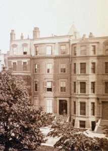 124-128 Commonwealth; detail from photograph taken in June 1884 from 129 Commonwealth; Manning family album, courtesy of Historic New England