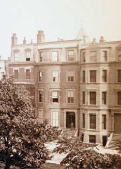 124-128 Commonwealth; detail from photograph taken in June 1884 from 129 Commonwealth; Manning family album, courtesy of Historic New England