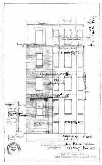 Architectural rendering of proposed front elevation of 228 Commonwealth (1946), by architect Saul Moffie; courtesy of the Boston City Archives, City of Boston Blueprints Collection