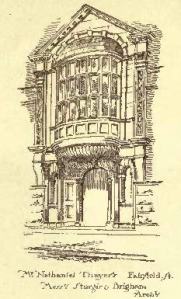 239 Commonwealth, sketch of entrance; "The American Architect and Building News," 11Jul1885