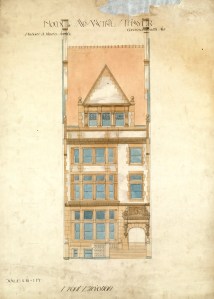 Architect's rendering of 305 Commonwealth; courtesy of the Boston Public Library, Fine Arts Department, Peabody and Stearns Collection