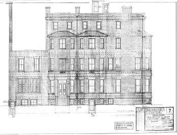 Rndering of Marlborough Street façade , by architects Richardson, Barott, and Richardson (Dec1922); courtesy of the Boston Public Library Arts Department, City of Boston Blueprints Collection