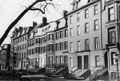 Looking west from 71 Marlborough towards 89 Marlborough (ca. 1942), photograph by Bainbridge Bunting, courtesy of The Gleason Partnership