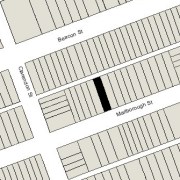 Irregular Lot 25.09' on Marlborough, 25.07 on Alley 420, 112' North-South (2,809.sf)