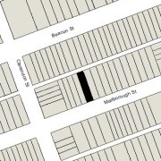 Irregular Lot 25.07' on Marlborough; 25.09' on Alley 420, 112' North-South (2,809 sf)