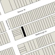 Irregular Lot 20.07' on Marlborough, 19.97' on Alley 420, 112' North-South (2,242 sf)