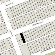 Irregular Lot 24.49' on Marlborough, 24.37' on Alley 425, 112' North-South (2,744 sf)