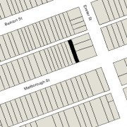 Irregular Lot 17.33' on Marlborough, 17.83' on Alley 417, 112' North-South (1,971 sf)