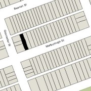 Irregular Lot 22.75' x 112'' (with 22' x 6" inset in middle of west boundary) (2,539 sf)