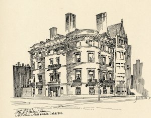 32 Hereford, drawing from the Inland Architect (Feb1889); Inland Architect Collection, Ryerson and Burnham Libraries, The Art Institute of Chicago (Digital file #IA1301_0285-0286).