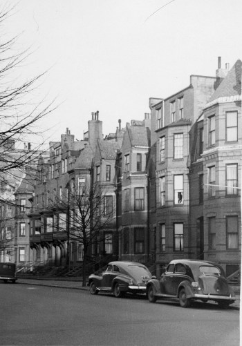 284-300 Marlborough, looking east towards Fairfield (ca. 1942), photograph by Bainbridge Bunting, courtesy of The Gleason Partnership