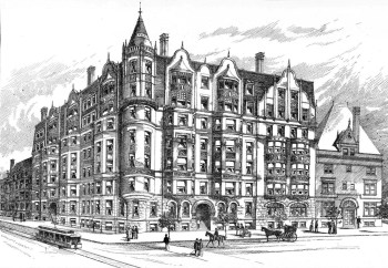 4 Charlesgate East (535 Beacon), J. Pickering Putnam's rendering; American Architect and Building News (Apr1891)
