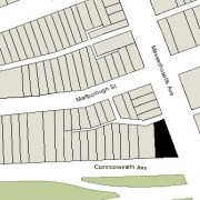 Irregular Lot: 63.09' on Commonwealth and 124.5' on Massachusetts Avenue (5,026 sf)