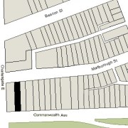 Irregular Lot: 24' on Commonwealth and 24.06' on Marlborough (3,212.9 sf)