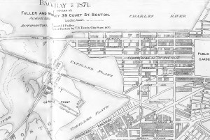 Detail from 1871 plan of the Back Bay; A Set of Plans Showing the Back Bay 1814-1881, by Fuller and Whitney