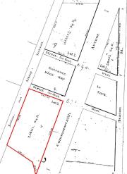 Detail from plan by Fuller & Whitney, 26Jun1880; Suffolk County Deed Book 1506, p. 194 (color added)