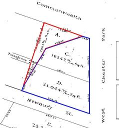 Detail from plan by Fuller & Whitney, 15Oct1886; Suffolk County Deed Book 1752, p. 580 (color added)