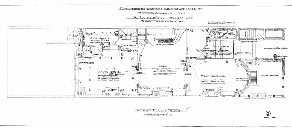 Comm 347 - First Floor Plan (1912) - BPL - Blueprint - BW