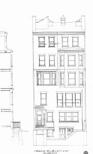 Comm 347 - Rear Elevation (1912) - BPL - Blueprint - BW