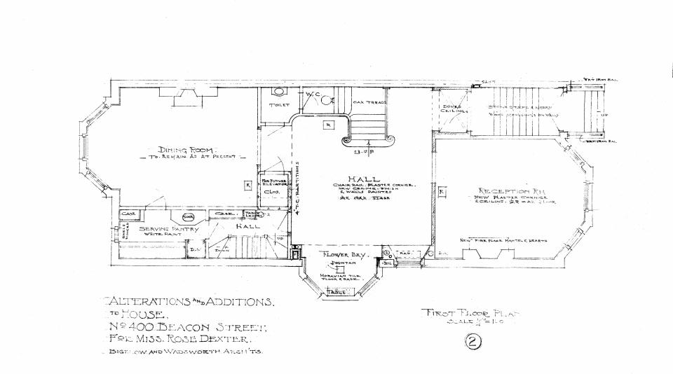 400 Beacon, first floor plan (1910)