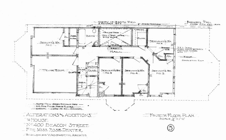400 Beacon, fourth floor plan (1910)