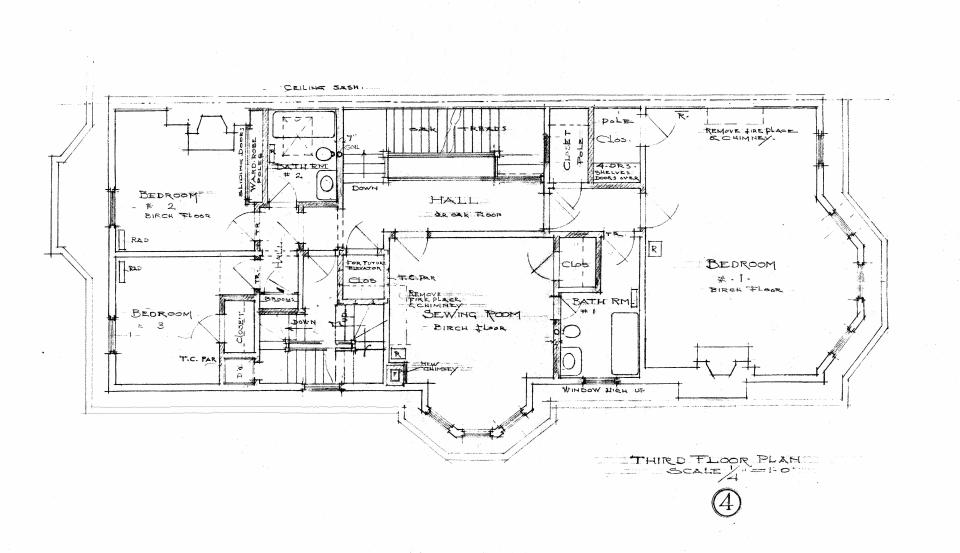 400 Beacon, third floor plan (1910)